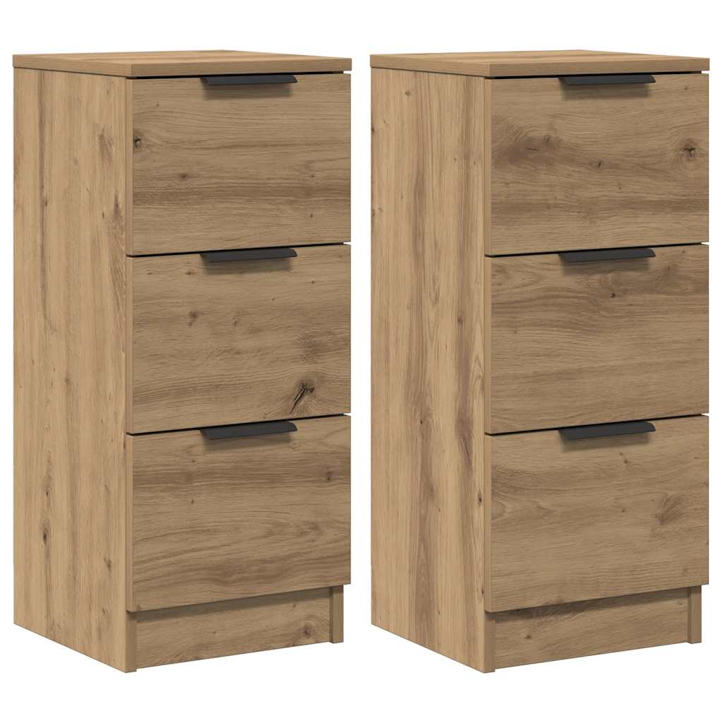 Thumbnail - vidaXL Sideboards 2 Stk. Artisan-Eiche 30x30x70 cm Holzwerkstoff