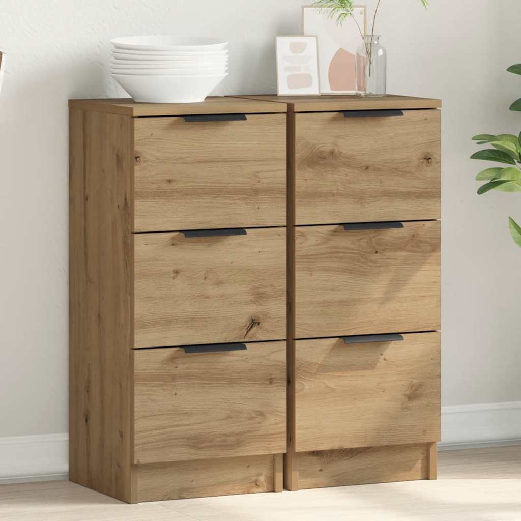 vidaXL Dulapuri, 2 buc., stejar artizanal, 30x30x70 cm, lemn compozit