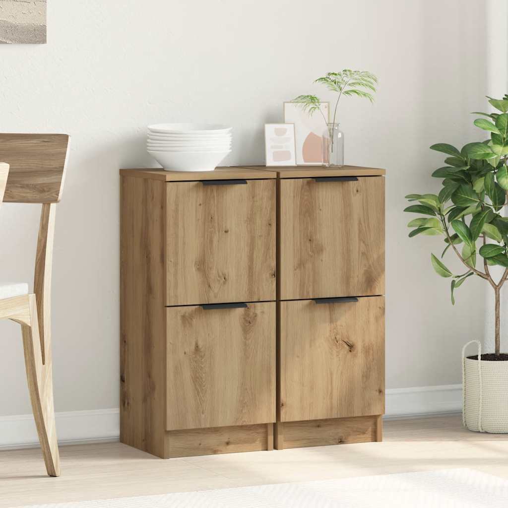 Thumbnail - vidaXL Sideboards 2 Stk. Artisan-Eiche 30x30x70 cm Holzwerkstoff