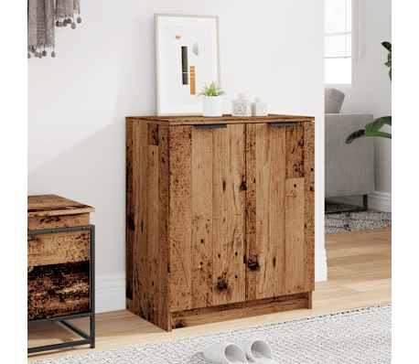 vidaXL Шкаф за обувки, старо дърво, 59x35x70 см, инженерна дървесина