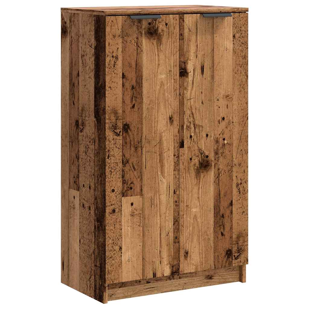 vidaXL Botník staré drevo 59x35x100,5 cm kompozitné drevo