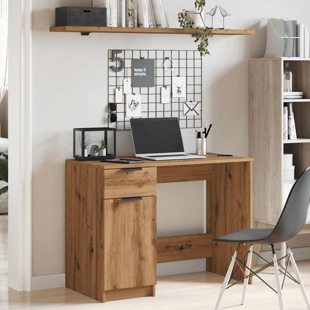 vidaXL Stôl dub artisan 100x50x75 cm kompozitné drevo