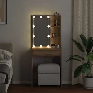 Toaletní stolek s LED dub artisan 60 x 40 x 140 cm - obrázek 5