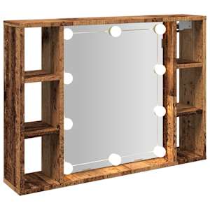 Zrcadlová skříňka s LED old wood 76x15x55 cm kompozitní dřevo - obrázek 6