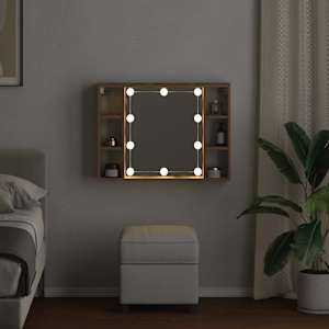Zrcadlová skříňka s LED dub artisan 76 x 15 x 55 cm kompozit - obrázek 4