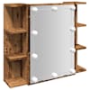 vidaXL Peegelkapp LED Vana puiduga 70x16,5x60 cm