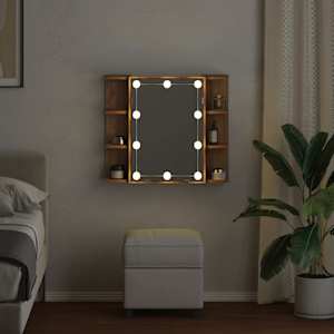 Zrcadlová skříňka s LED dub artisan 70 x 16,5 x 60 cm - obrázek 4