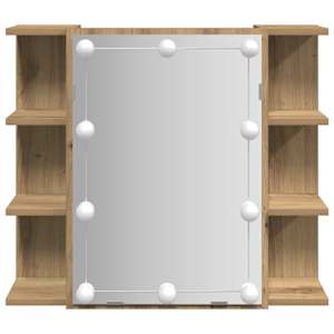 Zrcadlová skříňka s LED dub artisan 70 x 16,5 x 60 cm - obrázek 5