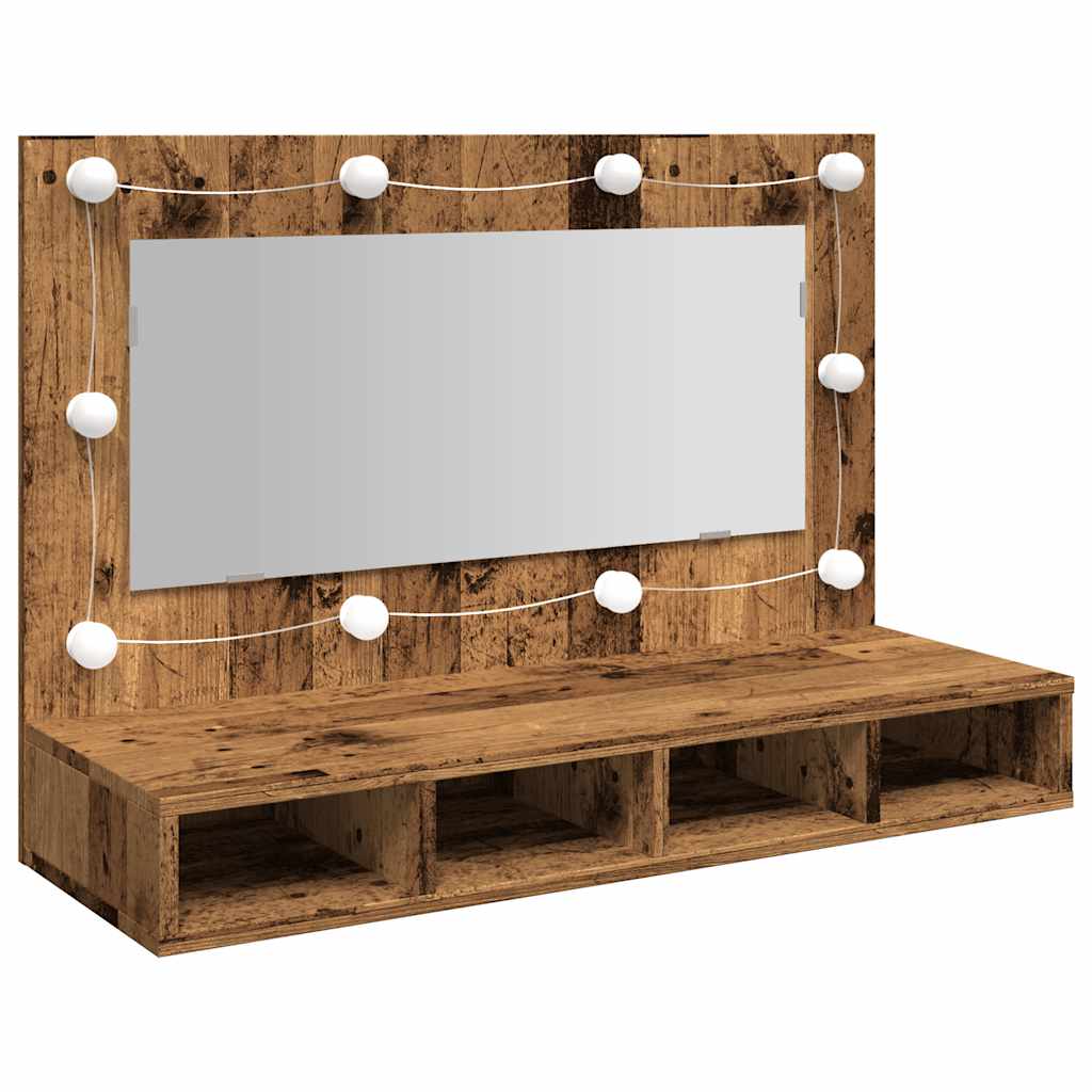 Thumbnail - vidaXL Spiegelschrank mit LED Altholz 90x31,5x62 cm