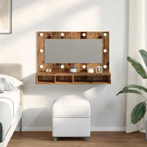 Zrcadlová skříňka s LED starého dřeva 90 x 31,5 x 62 cm - obrázek 3