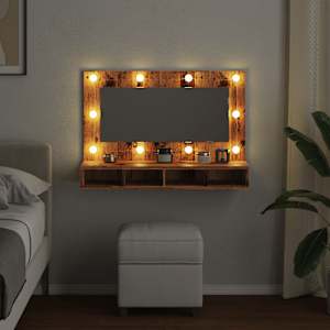 Zrcadlová skříňka s LED starého dřeva 90 x 31,5 x 62 cm - obrázek 4