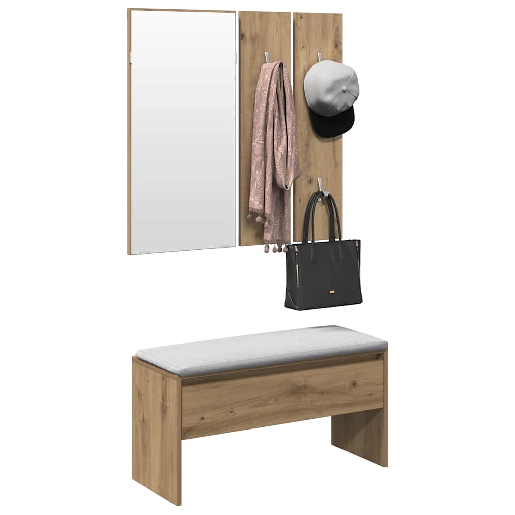 Thumbnail - vidaXL Garderoben-Set Artisan-Eiche Holzwerkstoff