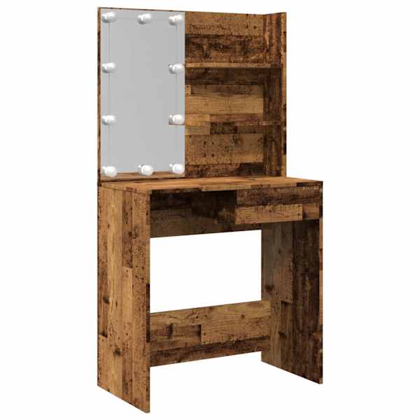 vidaXL tualettlaud LED Old Woodiga 74,5x40x141 cm