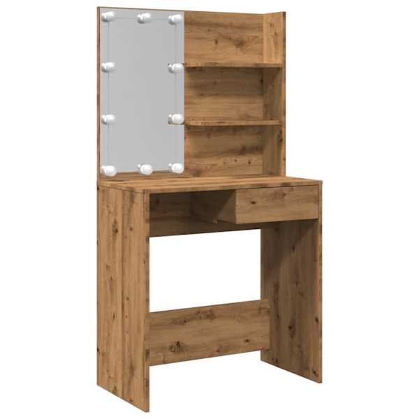 vidaXL tualettlaud LED-ga Artisan Oak 74,5x40x141 cm
