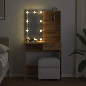 Toaletní stolek s LED dub artisan 74,5x40x141 cm - obrázek 4