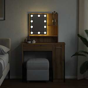 Toaletní stolek s LED dub artisan 86,5x35x136 cm - obrázek 3