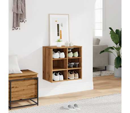 vidaXL Sapateira carvalho artesanal 52x30x50 cm