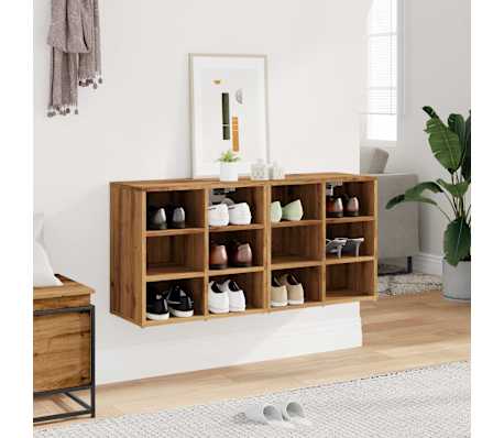 vidaXL cipősszekr&eacute;ny 2 db Artisan t&ouml;lgy 52x30x50 cm