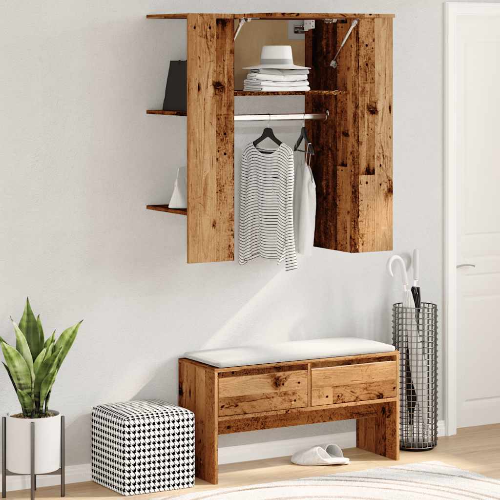 Thumbnail - vidaXL Flurschrank Altholz-Optik 97,5x37x99 cm Holzwerkstoff