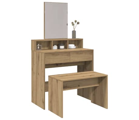 vidaXL Dressing Stool Artisan Oak 70x35x45 cm Engineered Wood