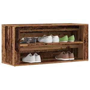 Botník old wood 100 x 35 x 45 cm kompozitní dřevo - obrázek 1