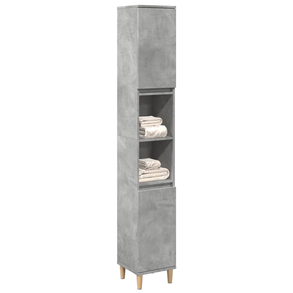 vidaXL Bathroom Cabinet Concrete Grey 30x30x190 cm Engineered Wood