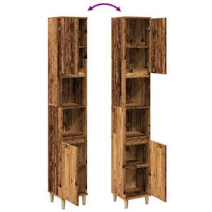 Koupelnová skříňka old wood 30 x 30 x 190 cm kompozitní dřevo - obrázek 8