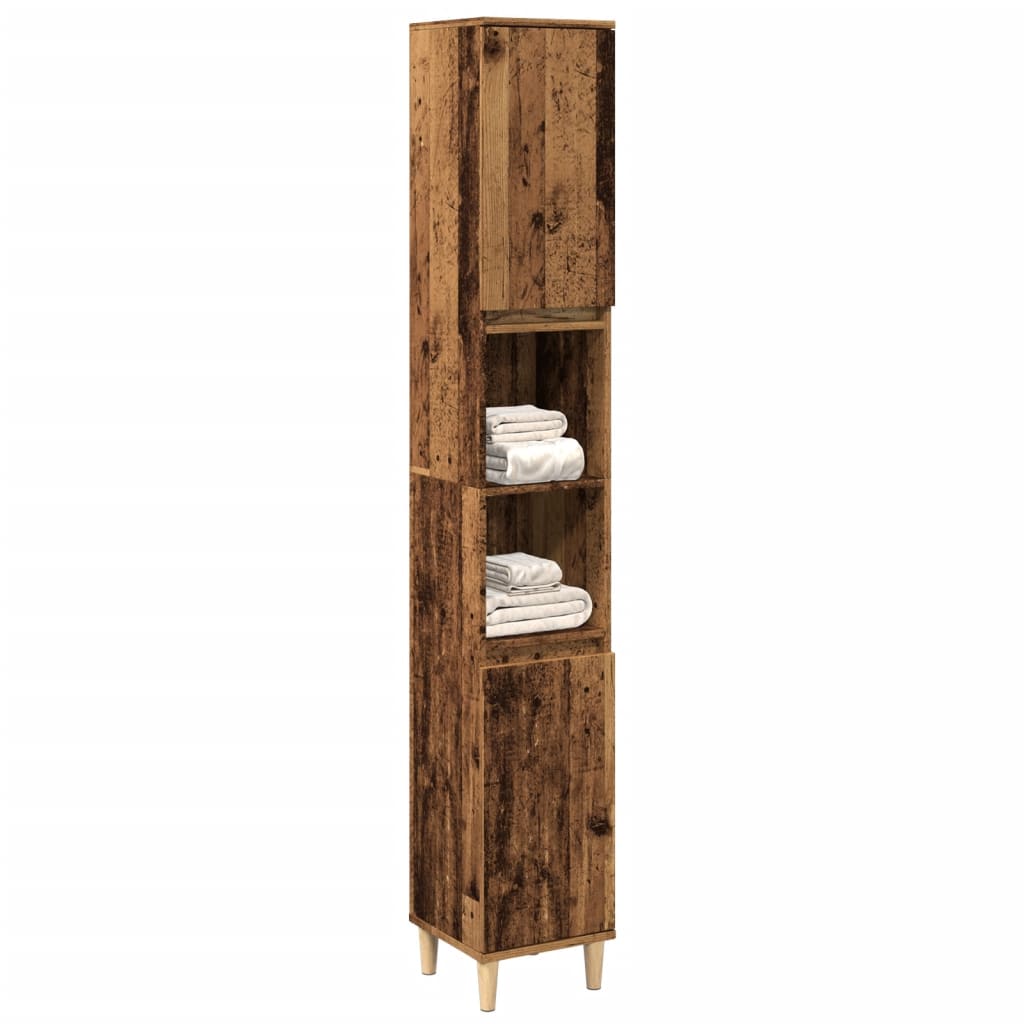 vidaXL Badschrank Altholz-Optik 30x30x190 cm Holzwerkstoff