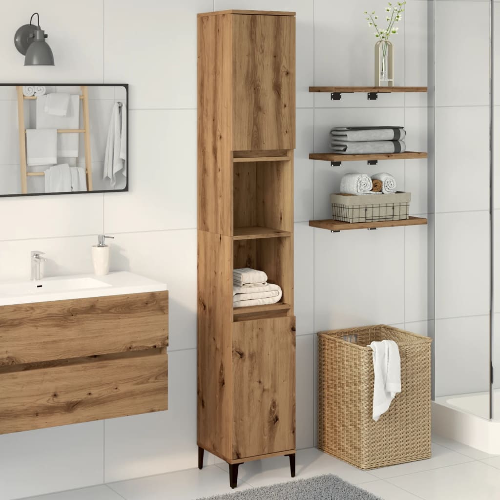 vidaXL Badschrank Artisan-Eiche 30x30x190 cm Holzwerkstoff