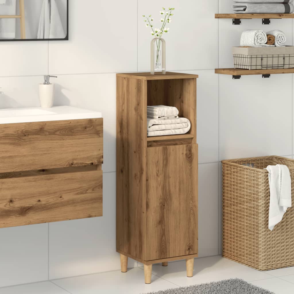 vidaXL Badrumsskåp ek 30x30x100 cm konstruerat trä