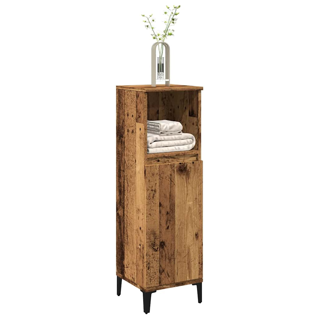 vidaXL Badschrank Altholz-Optik 30x30x100 cm Holzwerkstoff