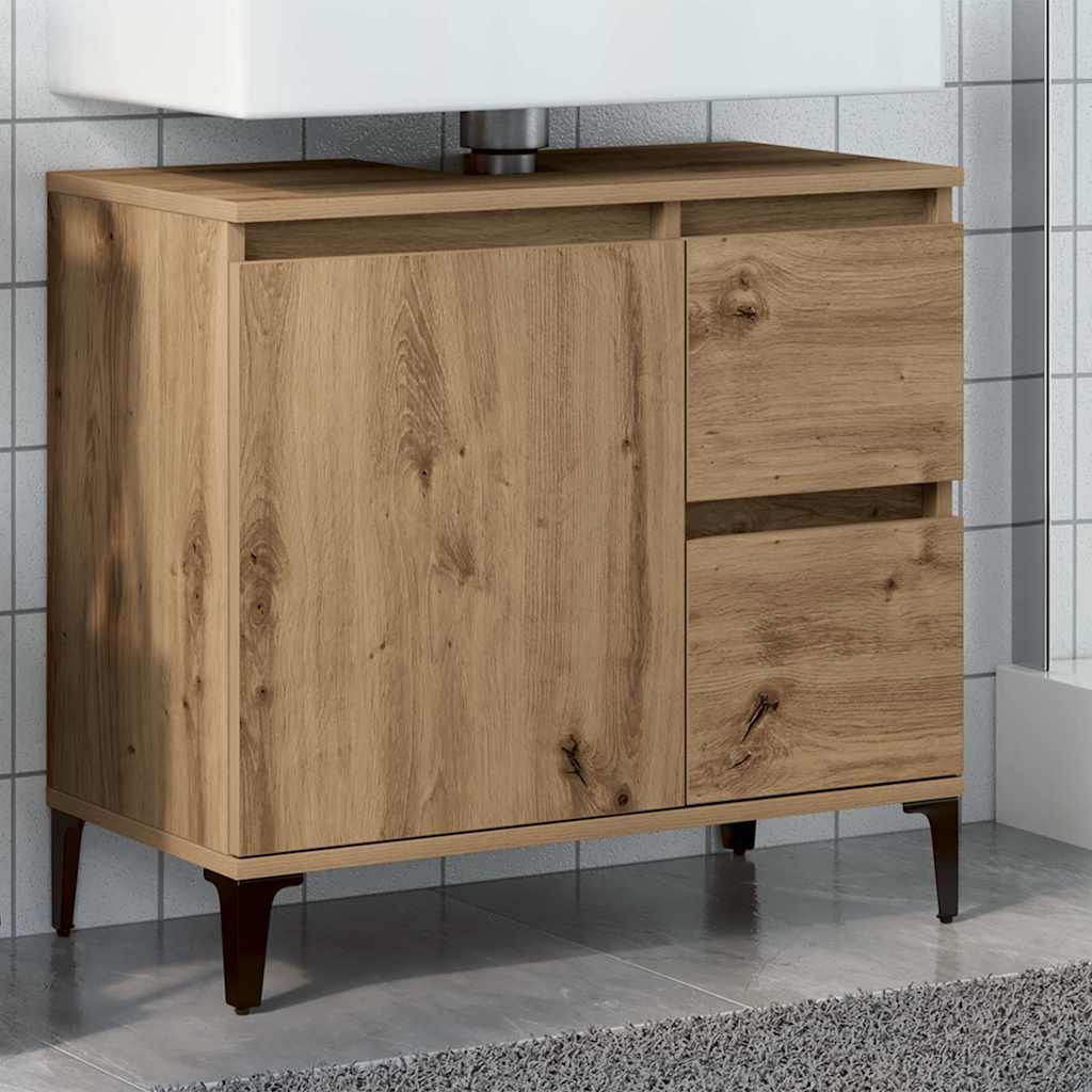 vidaXL Waschbeckenunterschrank Artisan-Eiche 65x33x60 cm Holzwerkstoff