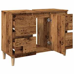 Skříňka pod umyvadlo old wood 80 x 33 x 60 cm kompozitní dřevo - obrázek 5