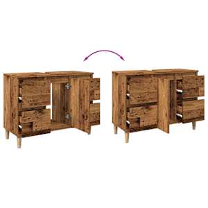 Skříňka pod umyvadlo old wood 80 x 33 x 60 cm kompozitní dřevo - obrázek 8