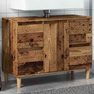 Skříňka pod umyvadlo old wood 80 x 33 x 60 cm kompozitní dřevo - obrázek 1