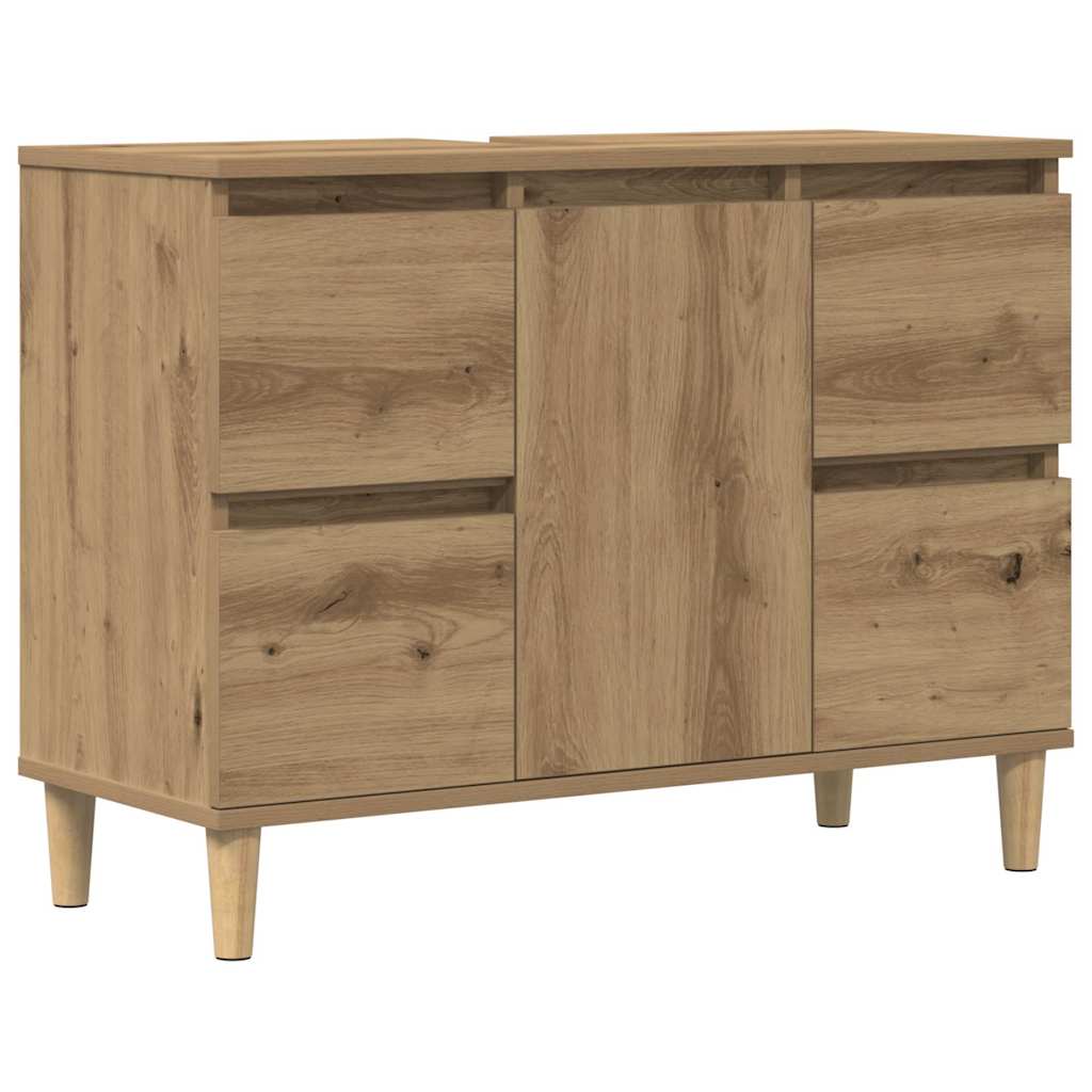 vidaXL Skříňka pod umyvadlo dub artisan 80x33x60 cm kompozitní dřevo