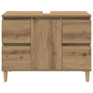 Skříňka pod umyvadlo dub artisan 80x33x60 cm kompozitní dřevo - obrázek 4