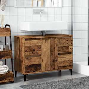 Skříňka pod umyvadlo old wood 80 x 33 x 60 cm kompozitní dřevo - obrázek 3