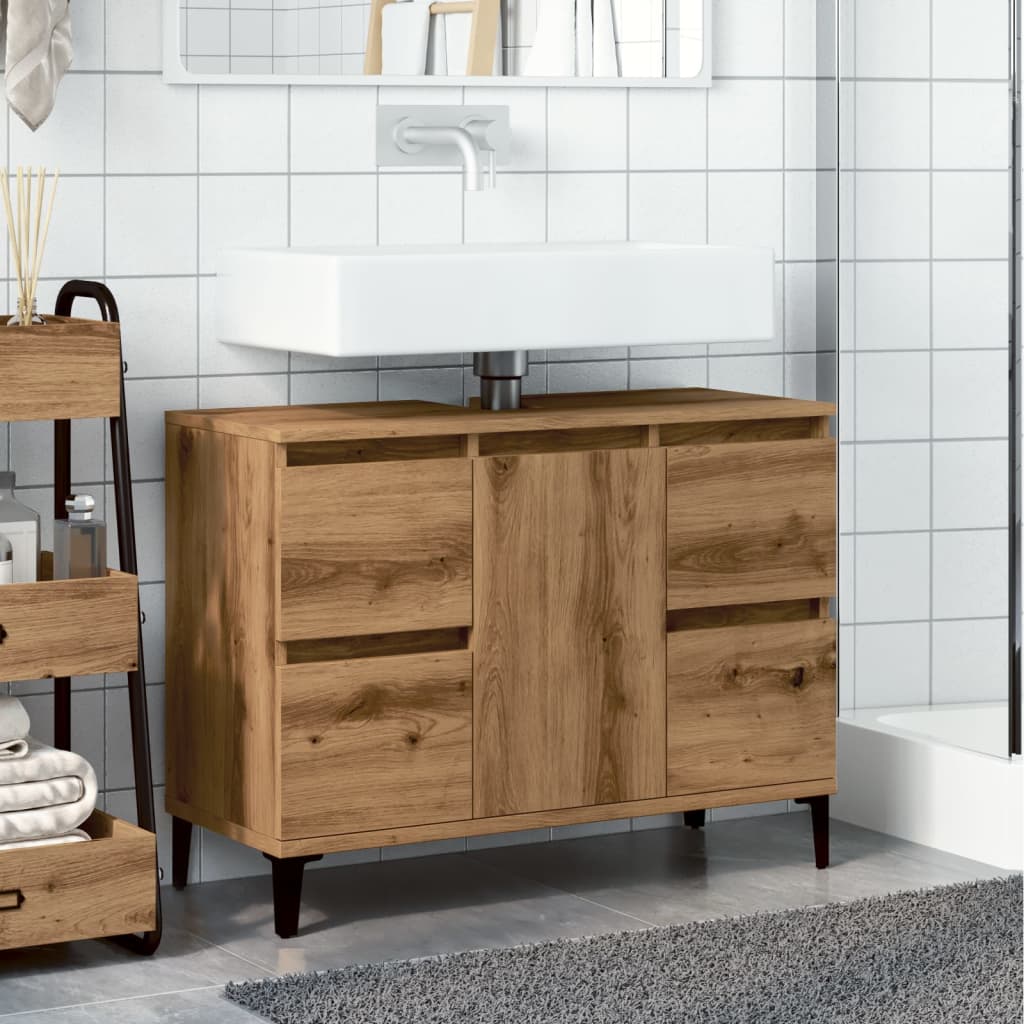 vidaXL Sink Cabinet Artisan Oak 80x33x60 cm Engineered Wood