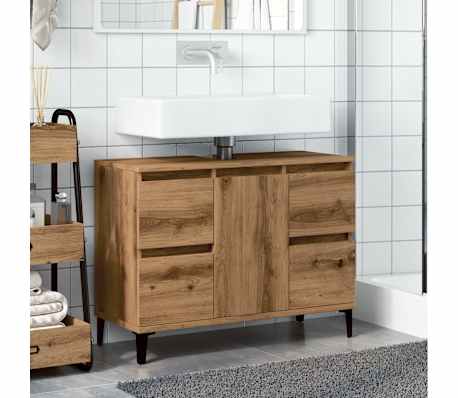 vidaXL Sink Cabinet Artisan Oak 80x33x60 cm Engineered Wood