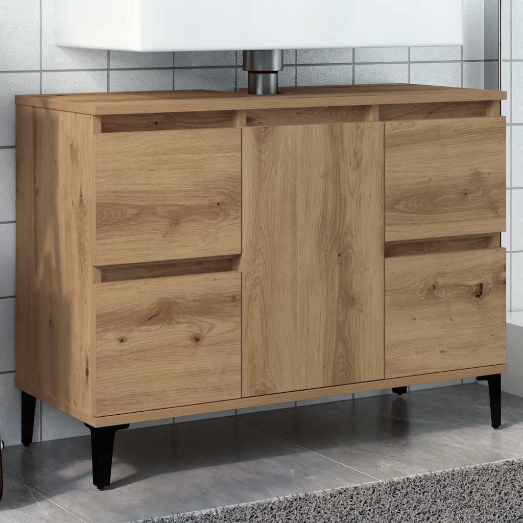 vidaXL Waschbeckenunterschrank Artisan-Eiche 80x33x60 cm Holzwerkstoff