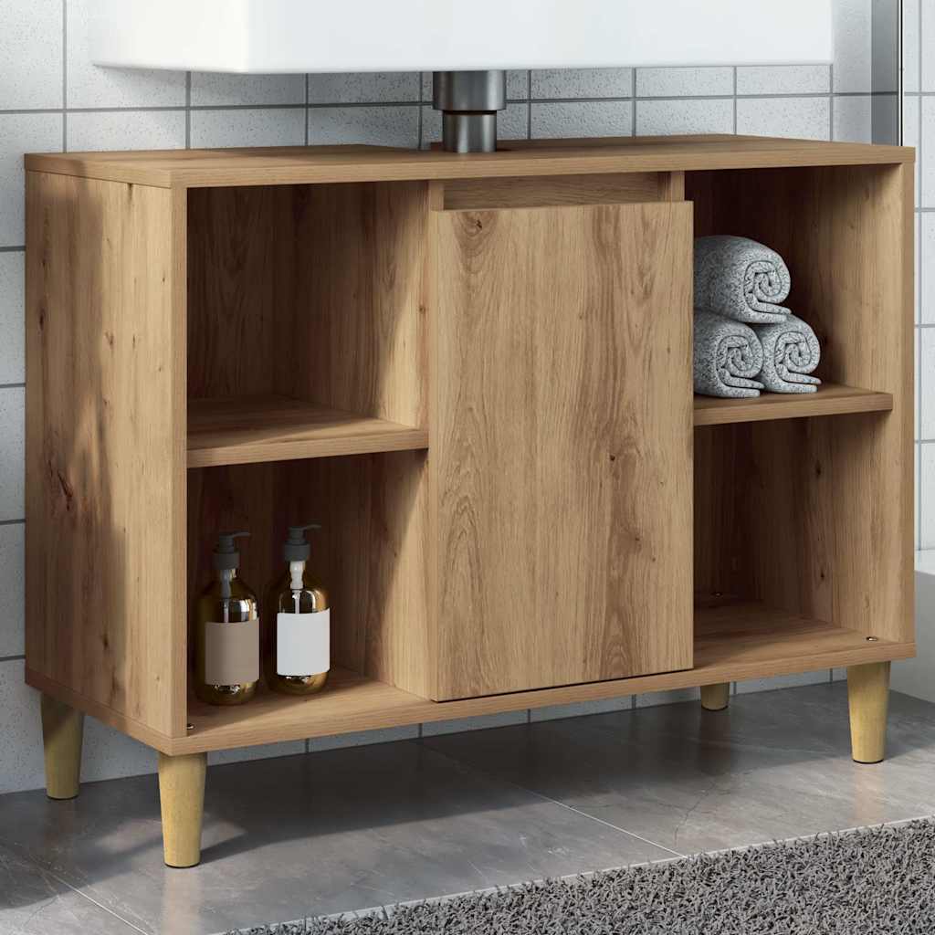 vidaXL Dulap pentru baie stejar artizanal, 80x33x60 cm, lemn prelucrat