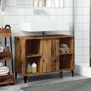 Skříňka pod umyvadlo old wood 80 x 33 x 60 cm kompozitní dřevo - obrázek 3
