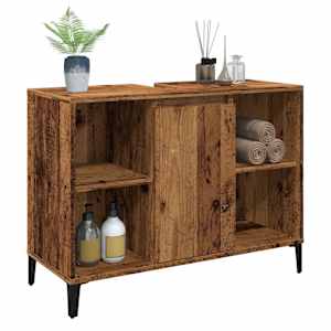 Skříňka pod umyvadlo old wood 80 x 33 x 60 cm kompozitní dřevo - obrázek 4