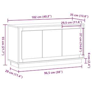 Příborník old wood 102 x 35 x 55 cm kompozitní dřevo - obrázek 9