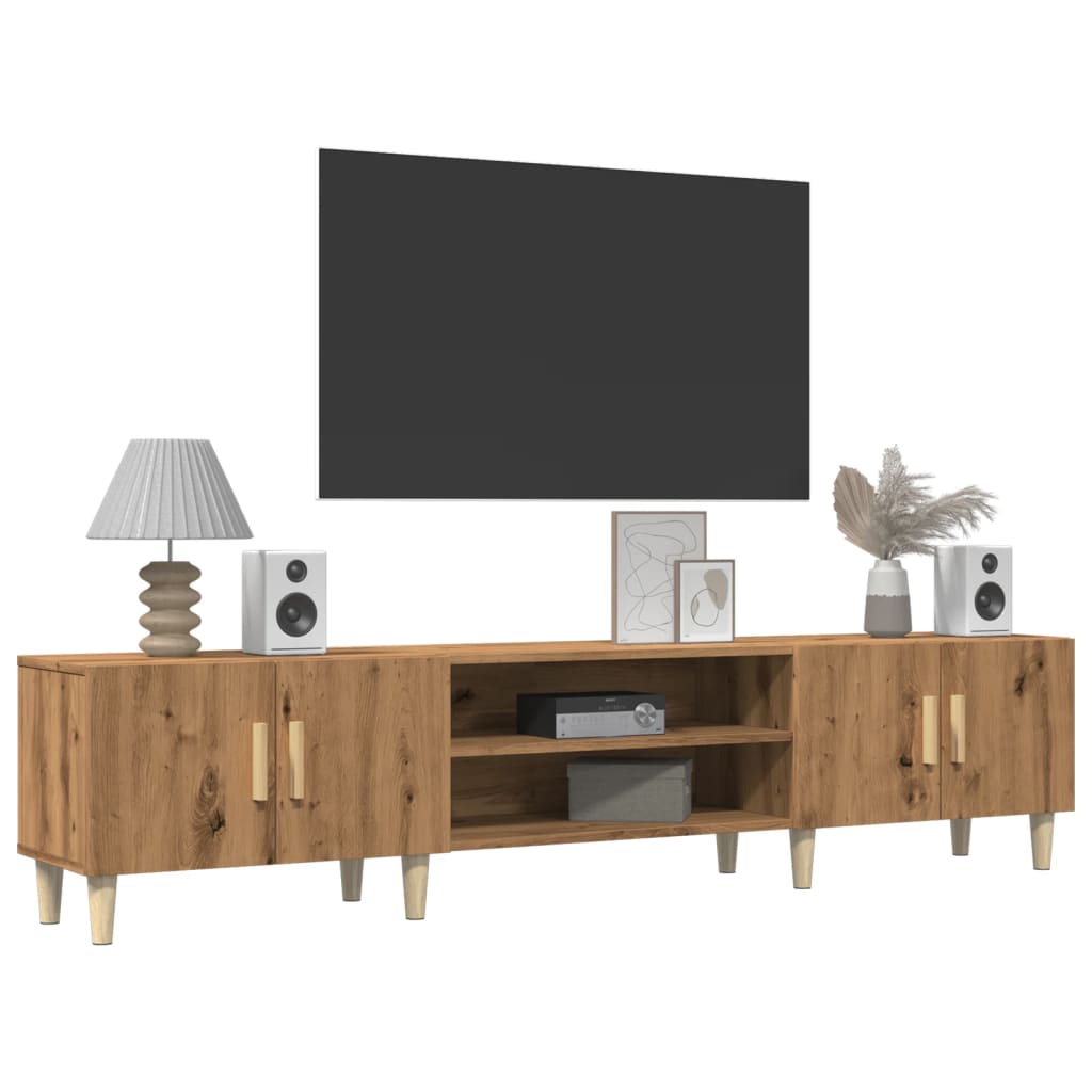 vidaXL Tv-meubel 180x31,5x40 cm bewerkt hout artisanaal eikenkleurig