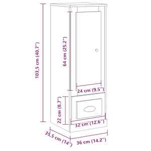 Skříň highboard old wood 36 x 35,5 x 103,5 kompozitní dřevo - obrázek 11