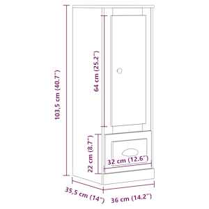 Skříň highboard dub artisan 36 x 35,5 x 103,5 kompozitní dřevo - obrázek 11