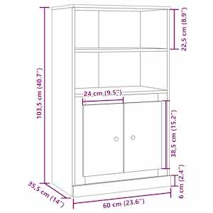Skříň highboard old wood 60 x 35,5 x 103,5 kompozitní dřevo - obrázek 10
