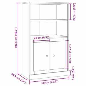 Skříň highboard dub artisan 60 x 35,5 x 103,5 kompozitní dřevo - obrázek 10